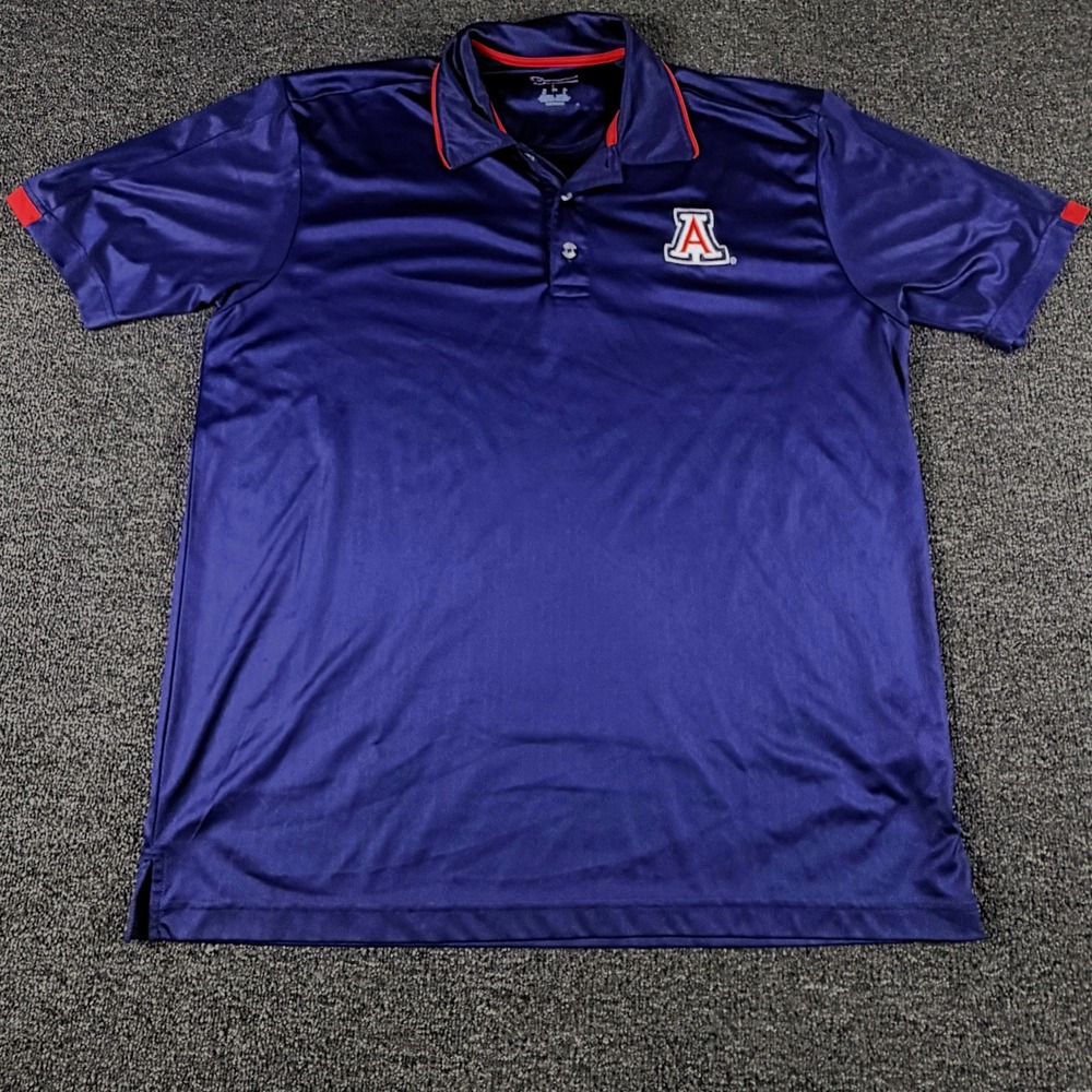 Arizona Wildcats Champion Polo Shirt Mens Large Navy NCAA Football EUC